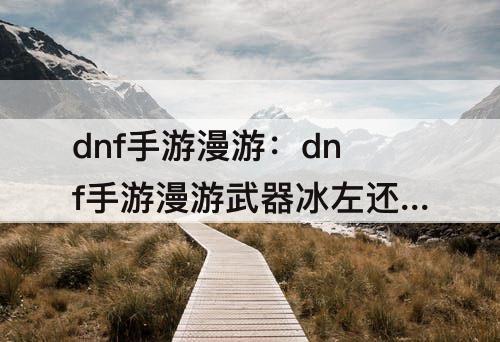 dnf手游漫游：dnf手游漫游武器冰左还是天堂