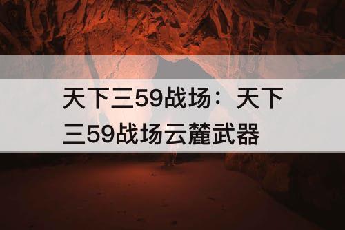 天下三59战场：天下三59战场云麓武器