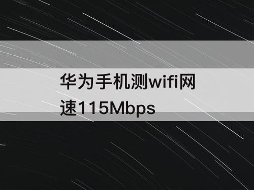 华为手机测wifi网速115Mbps