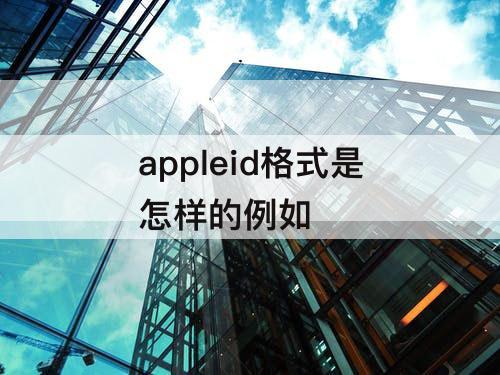 appleid格式是怎样的例如
