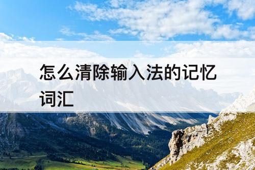 怎么清除输入法的记忆词汇