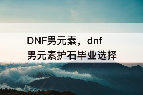 DNF男元素，dnf男元素护石毕业选择