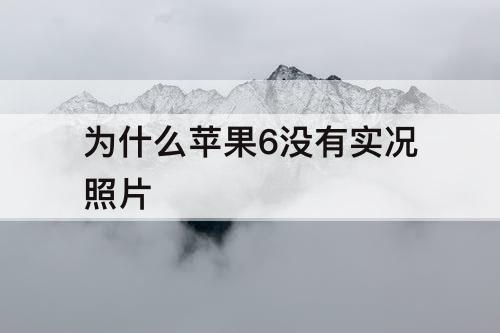 为什么苹果6没有实况照片