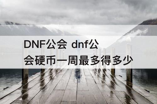 DNF公会 dnf公会硬币一周最多得多少