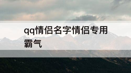 qq情侣名字情侣专用霸气