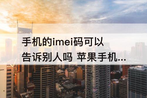 手机的imei码可以告诉别人吗 苹果手机的imei码可以告诉别人吗
