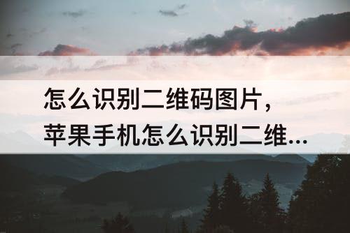 怎么识别二维码图片，苹果手机怎么识别二维码图片