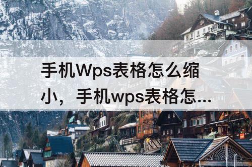 手机Wps表格怎么缩小，手机wps表格怎么缩小表格行距