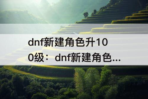 dnf新建角色升100级：dnf新建角色升100级送的武器能跨界吗