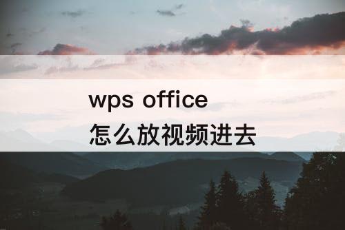 wps office怎么放视频进去