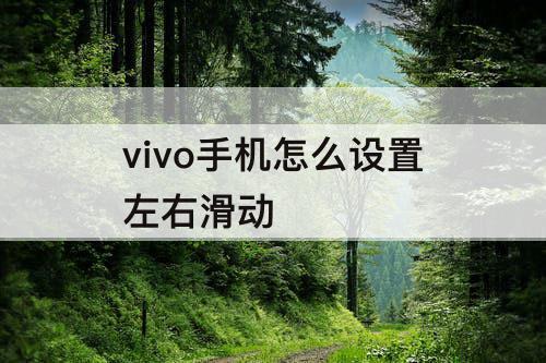 vivo手机怎么设置左右滑动