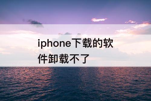 iphone下载的软件卸载不了