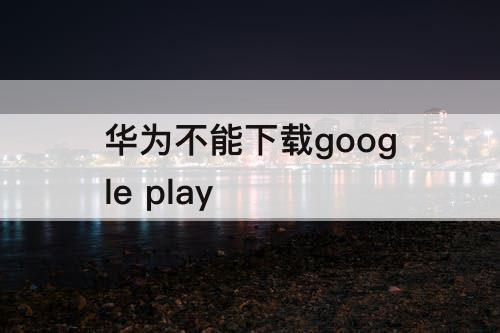 华为不能下载google play