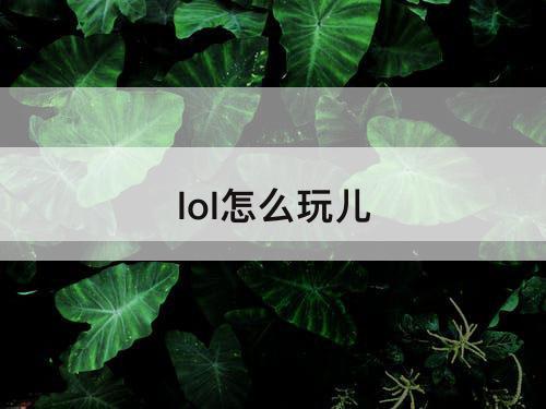 lol怎么玩儿