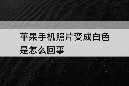 苹果手机照片变成白色是怎么回事