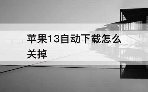 苹果13自动下载怎么关掉