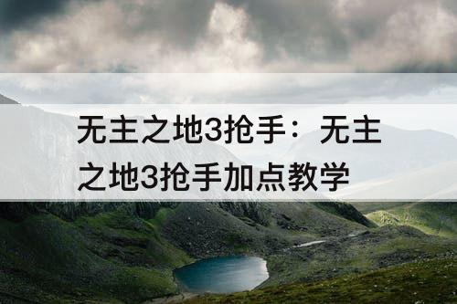 无主之地3抢手：无主之地3抢手加点教学