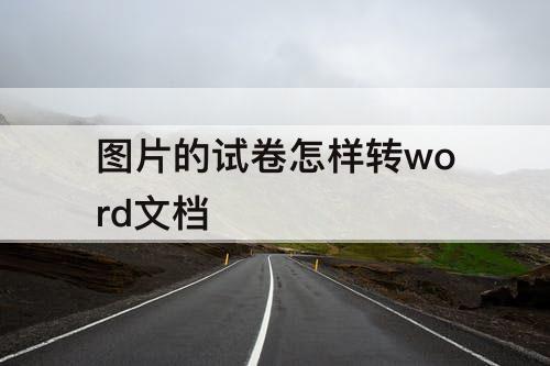 图片的试卷怎样转word文档
