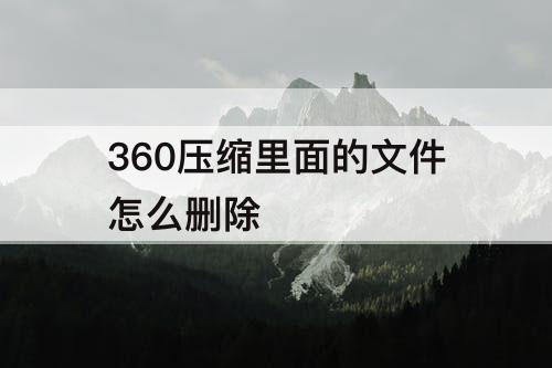 360压缩里面的文件怎么删除