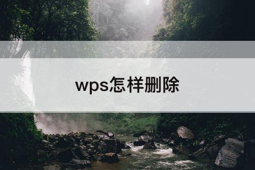 wps怎样删除