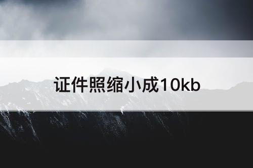 证件照缩小成10kb