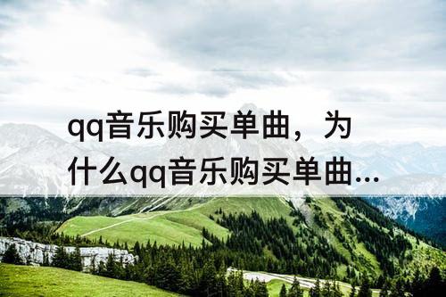 qq音乐购买单曲，为什么qq音乐购买单曲3块