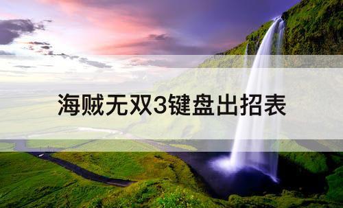 海贼无双3键盘出招表