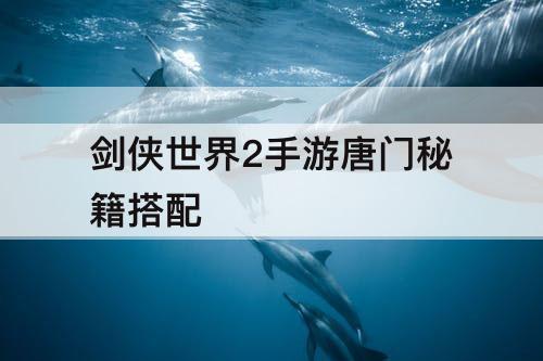 剑侠世界2手游唐门秘籍搭配