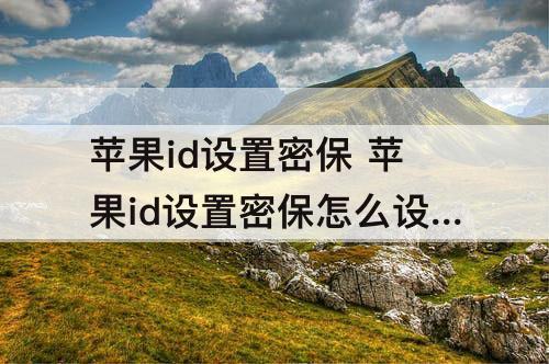 苹果id设置密保 苹果id设置密保怎么设置