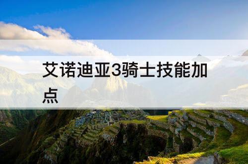 艾诺迪亚3骑士技能加点