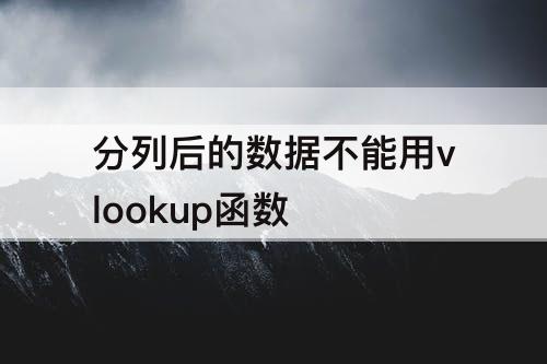 分列后的数据不能用vlookup函数