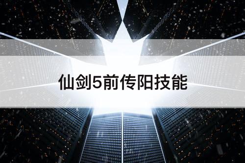 仙剑5前传阳技能