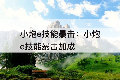 小炮e技能暴击：小炮e技能暴击加成