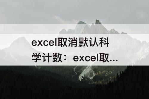 excel取消默认科学计数：excel取消默认科学计数法