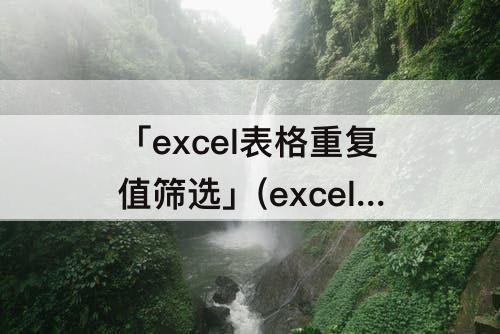 「excel表格重复值筛选」(excel表格重复值筛选为什么都变色了)