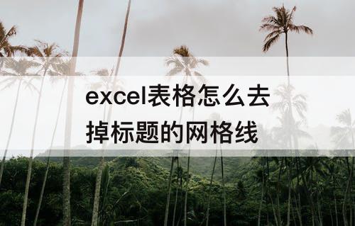 excel表格怎么去掉标题的网格线
