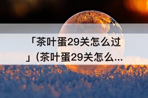 「茶叶蛋29关怎么过」(茶叶蛋29关怎么过关)