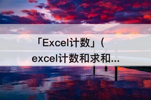 「Excel计数」(excel计数和求和自动显示)