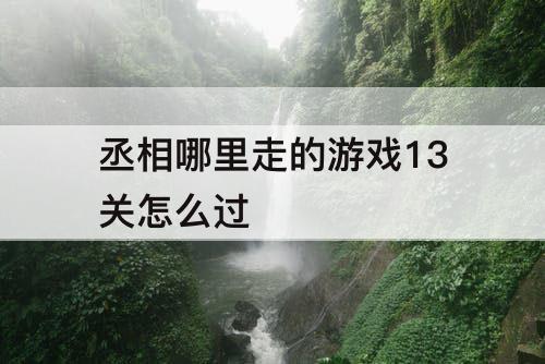 丞相哪里走的游戏13关怎么过