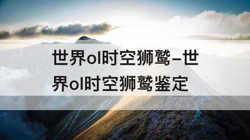 世界ol时空狮鹫-世界ol时空狮鹫鉴定