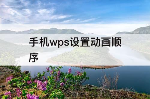 手机wps设置动画顺序