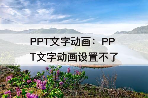 PPT文字动画：PPT文字动画设置不了