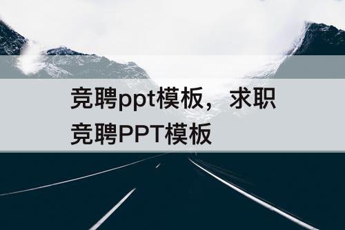 竞聘ppt模板，求职竞聘PPT模板