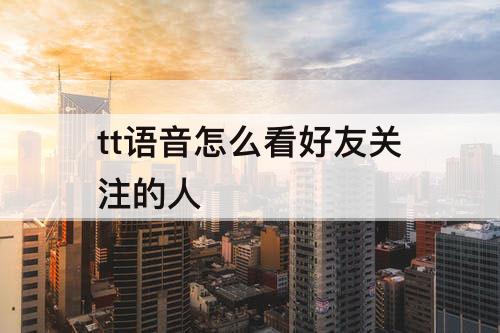 tt语音怎么看好友关注的人