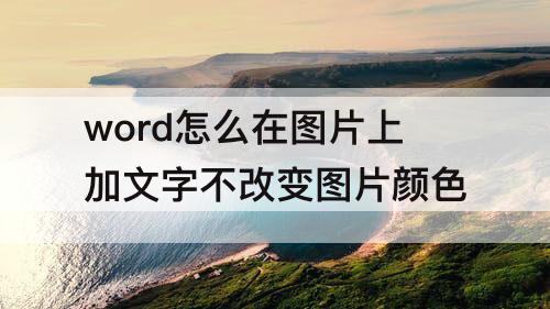 word怎么在图片上加文字不改变图片颜色