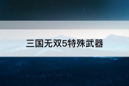 三国无双5特殊武器