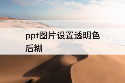 ppt图片设置透明色后糊