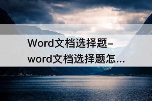 Word文档选择题-word文档选择题怎么导入excel表格