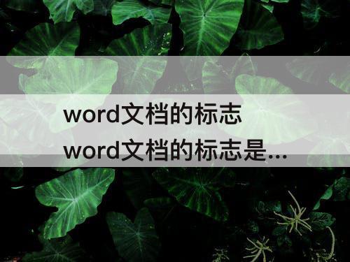 word文档的标志 word文档的标志是什么