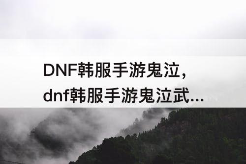 DNF韩服手游鬼泣，dnf韩服手游鬼泣武器贴吧